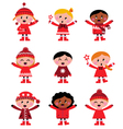 cute little christmas kids vector image vector image
