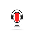 simple podcast logo with headphone vector image