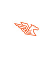 horse red pegasus logo vector image