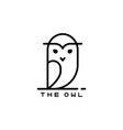 icon or owl logo in thin line style vector image