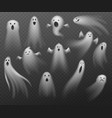realistic ghosts transparent different halloween vector image vector image