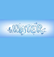 realistic water text with splash 3d bubble font vector image vector image