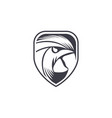 security shield with parrot bird logo design vector image