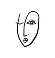 line art ink face modern brush print home vector image vector image