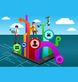 people using different mobile device vector image