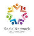 social network people star colorful design vector image