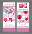 valentines day invitation design with love heart vector image