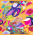 seamless bright tropical pattern leaves spots vector image vector image