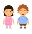 two cartoon style cute kids boy and girl on white vector image