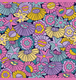 brights and pastel retro 60s floral repeat vector image