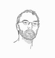portrait man wearing glasses and beard hand vector image