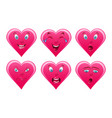 set emoticons hearts vector image