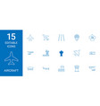 15 aircraft icons vector image vector image