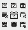 calendar icons set vector image vector image
