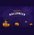 happy halloween jack olantern elements on purple vector image