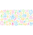 kids doodle hand drawn cute play elements vector image