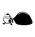 santa claus with big bags of gifts vector image vector image