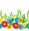 seamless pattern with summer flowers vector image