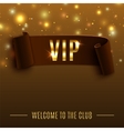 vip background with realistic brown curved ribbon vector image vector image