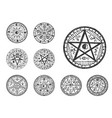 circle magic pentagram sketch old occult seal vector image vector image