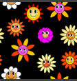 flower seamless pattern groovy hippie colorful vector image vector image