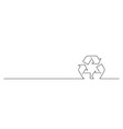 recycling sign one line art waste vector image vector image