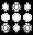 white flower shapes isolated on black background vector image