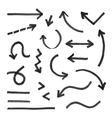 hand drawn arrow set vector image vector image
