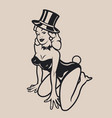 vintage of a girl vector image