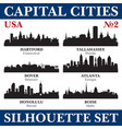capital cities silhouette set usa part 2 vector image
