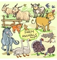 farm animals hand drawn collection part 1 vector image