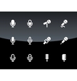 microphone icons on black background vector image vector image