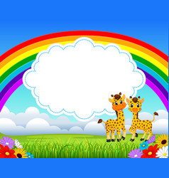 Ocean view with the cloud board blank space Vector Image