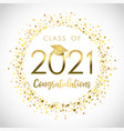 2021 graduates white label gold glitter confetti vector image vector image