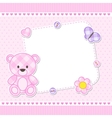 pink teddy bear card vector image vector image