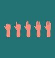 hand count one to five fingers arm showing sign vector image