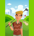 man playing golf vector image vector image