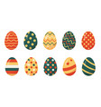 set colored easter eggs vector image