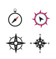 black compass icons set on white background vector image vector image