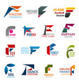 business icons letter f corporate identity vector image