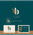 letter b with leaf beauty logo design of initial vector image vector image