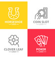 set of gambling and casino logo or insignia vector image