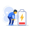 chronic tired man exhausted person vector image vector image