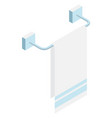 towel hanger isometric icon white washcloth vector image vector image