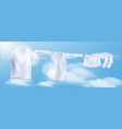 wash clothes on a rope with clothespins vector image vector image