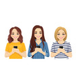 young people with gadgets vector image vector image