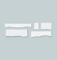 torn paper strips set isolated on background vector image