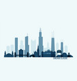 chicago skyline buildings vector image vector image