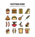 fast food icon in filled outline design for web vector image