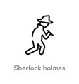 Outline sherlock holmes icon isolated black Vector Image